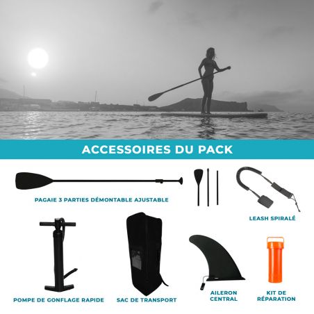 Pack Stand Up Paddle Gonflable 10' 30'' 5''- Bleu