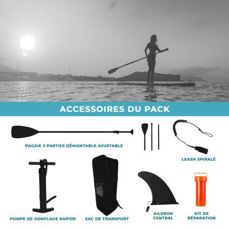 Pack Stand Up Paddle Gonflable 10'6'' 30'' 6'' - Bleu